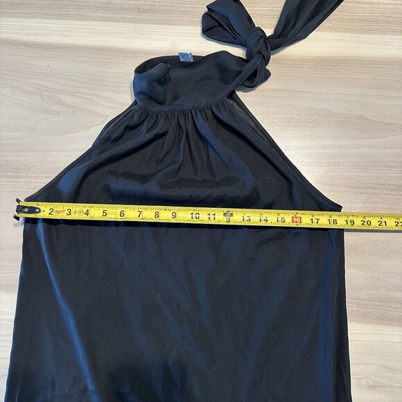 Daine von Furstenberg Black High Neck Tie Silk Blend Blouse Women's 8 - Picture 4 of 5